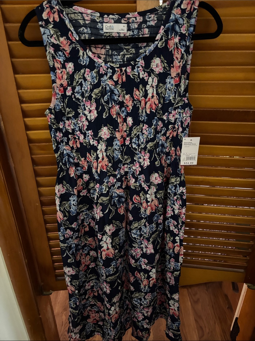 croft & barrow Navy Floral Maxi Dress with Pink and Blue Flowers